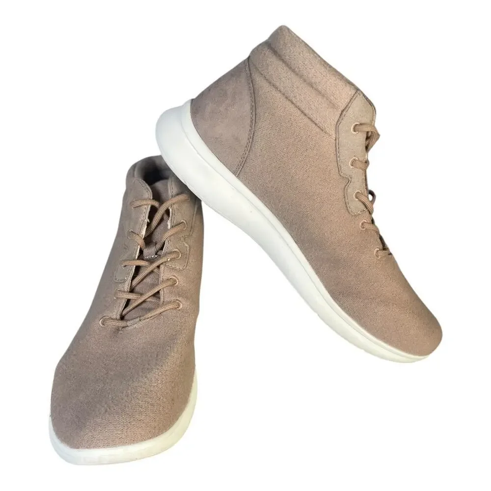 FLX Men’s Envision Wool Blend Tan High Top Comfort Sneakers Size-13